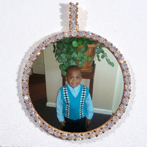 LARGE 3D CIRCLE CUSTOM PICTURE PENDANT