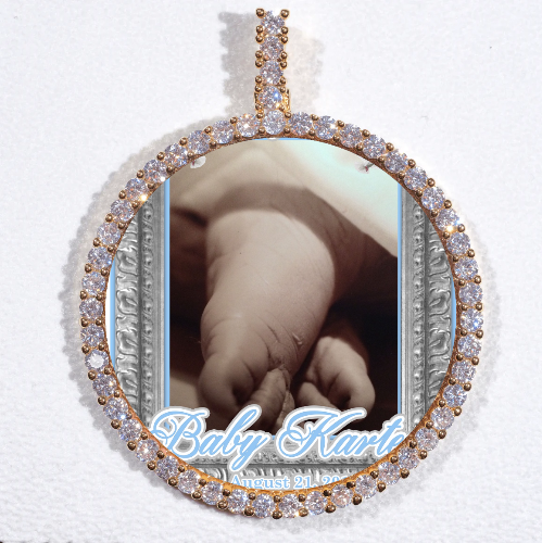 LARGE 3D CIRCLE CUSTOM PICTURE PENDANT
