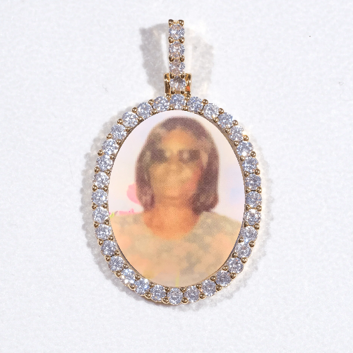 3D Oval Custom Picture Pendant