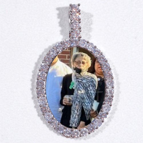 Large 3D Oval Custom Picture Pendant