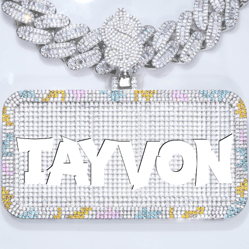 CUSTOM LETTER NECKLACE 3D COLORFUL SQUARE