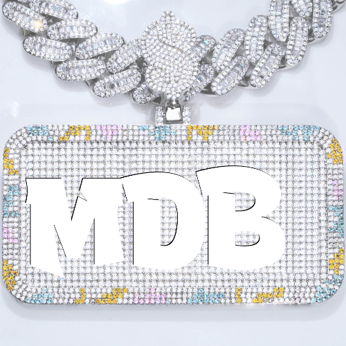 CUSTOM LETTER NECKLACE 3D COLORFUL SQUARE