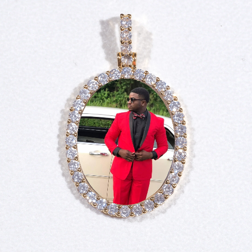 3D Oval Custom Picture Pendant