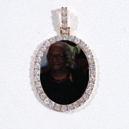 3D Oval Custom Picture Pendant