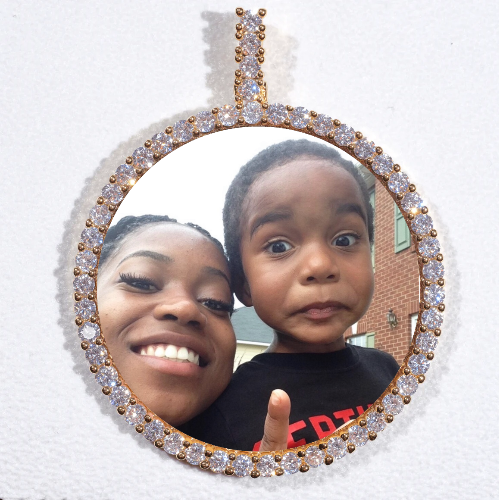 LARGE 3D CIRCLE CUSTOM PICTURE PENDANT