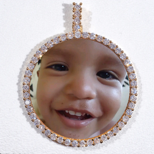 LARGE 3D CIRCLE CUSTOM PICTURE PENDANT
