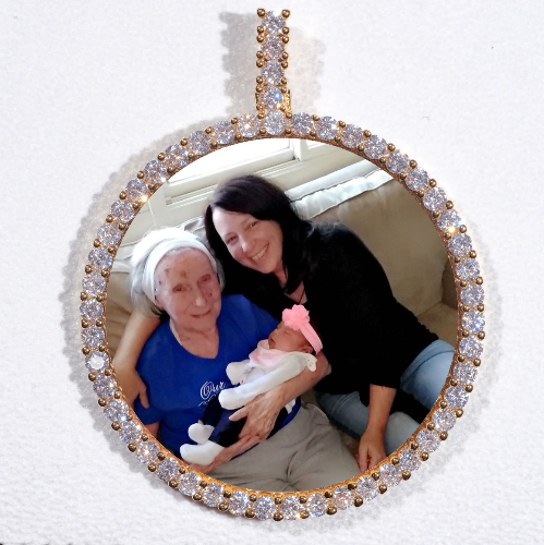 LARGE 3D CIRCLE CUSTOM PICTURE PENDANT