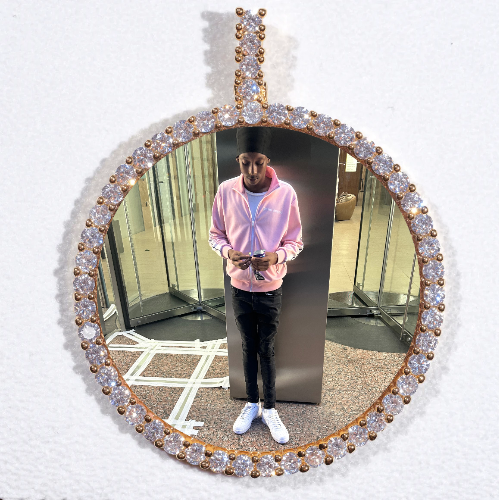LARGE 3D CIRCLE CUSTOM PICTURE PENDANT