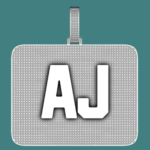 CUSTOM LETTER NECKLACE 3D BIG SQUARE