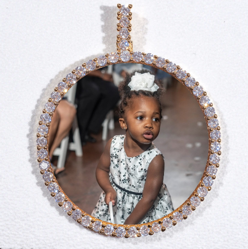 LARGE 3D CIRCLE CUSTOM PICTURE PENDANT