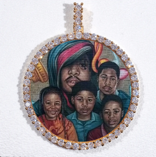 LARGE 3D CIRCLE CUSTOM PICTURE PENDANT