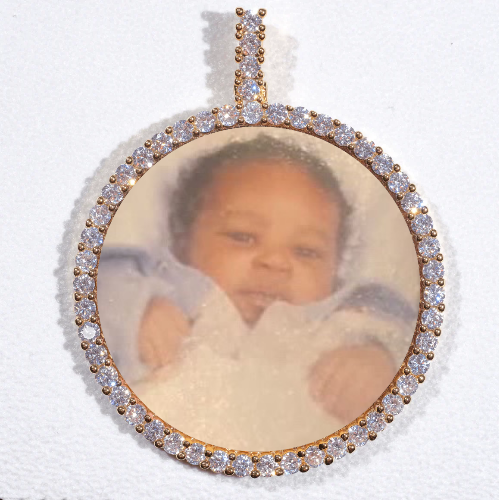 LARGE 3D CIRCLE CUSTOM PICTURE PENDANT
