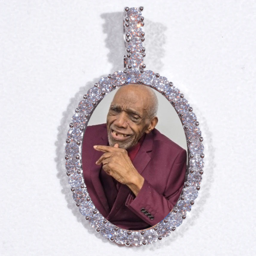 Large 3D Oval Custom Picture Pendant