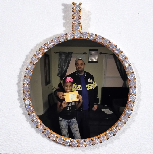 LARGE 3D CIRCLE CUSTOM PICTURE PENDANT