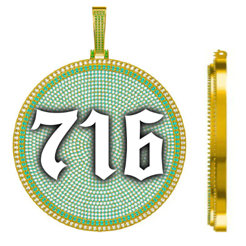 CUSTOM LETTER NECKLACE 3D BIG DISC