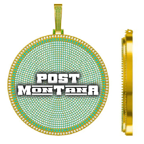 CUSTOM LETTER NECKLACE 3D BIG DISC