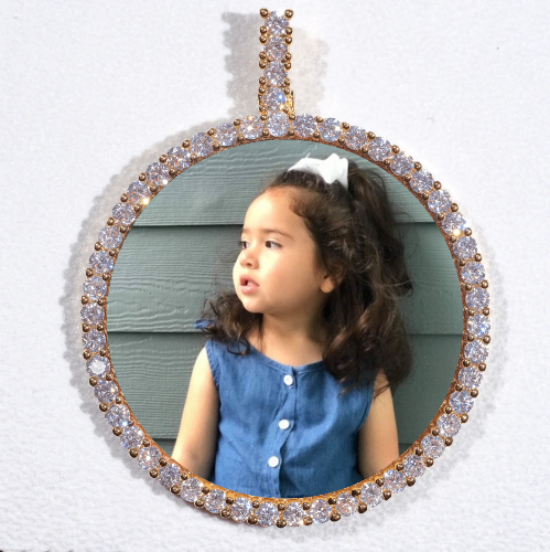 LARGE 3D CIRCLE CUSTOM PICTURE PENDANT