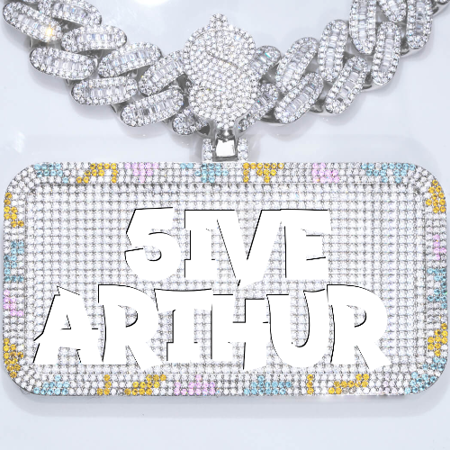 CUSTOM LETTER NECKLACE 3D COLORFUL SQUARE