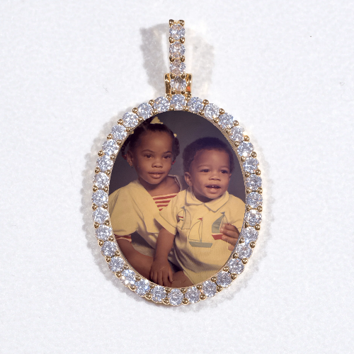 3D Oval Custom Picture Pendant