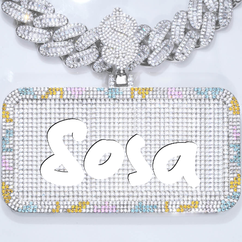 CUSTOM LETTER NECKLACE 3D COLORFUL SQUARE