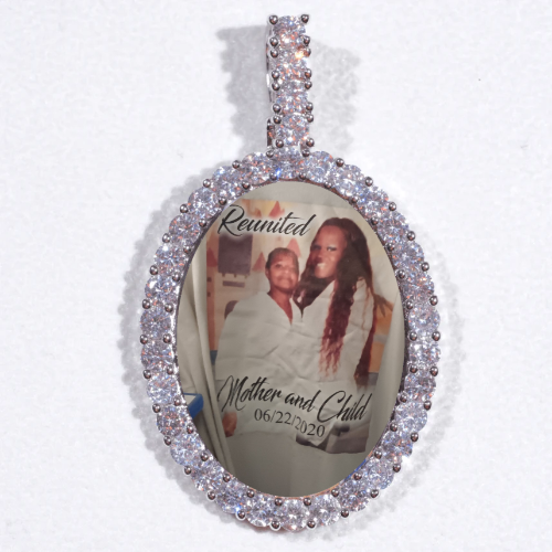 Large 3D Oval Custom Picture Pendant