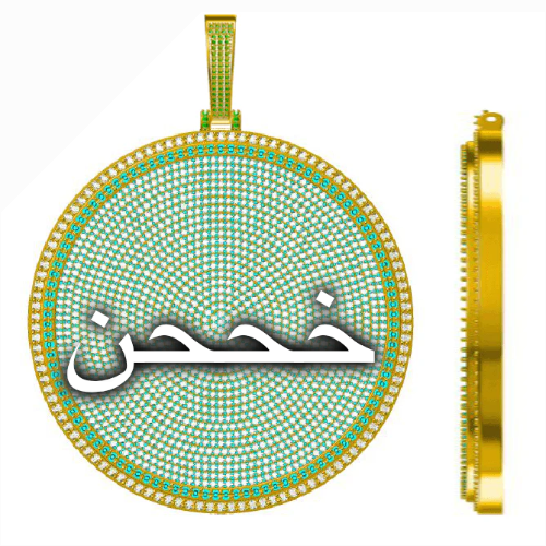 CUSTOM LETTER NECKLACE 3D BIG DISC