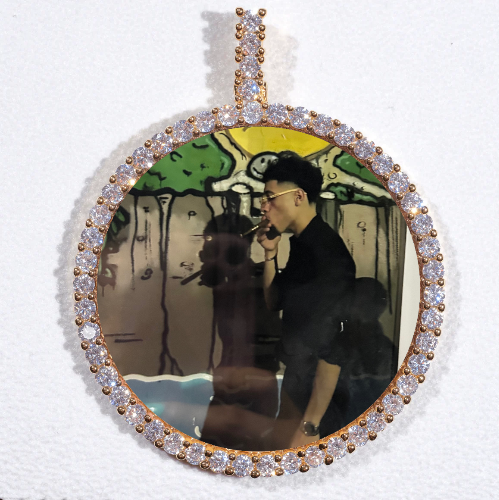 LARGE 3D CIRCLE CUSTOM PICTURE PENDANT