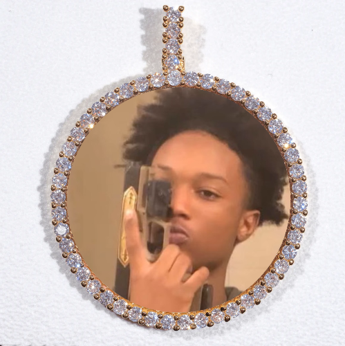 LARGE 3D CIRCLE CUSTOM PICTURE PENDANT