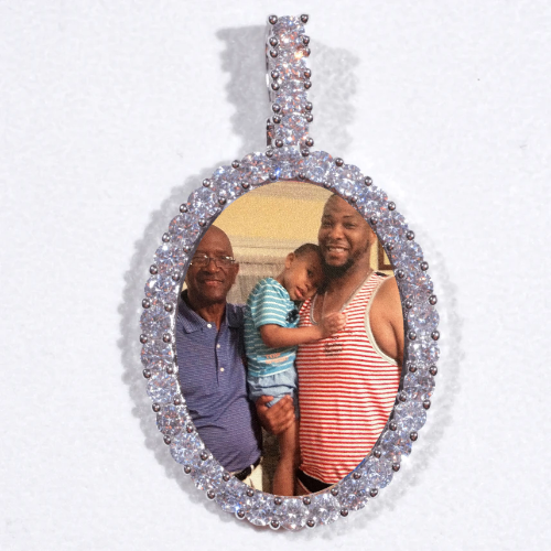 Large 3D Oval Custom Picture Pendant