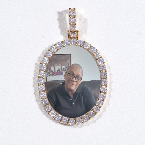 3D Oval Custom Picture Pendant
