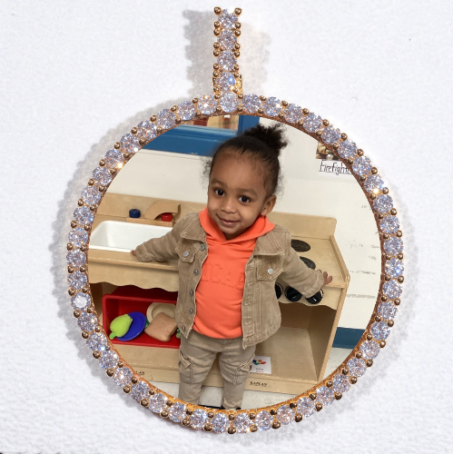LARGE 3D CIRCLE CUSTOM PICTURE PENDANT