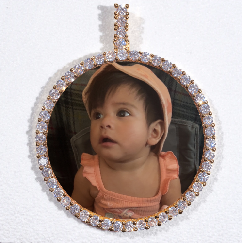 LARGE 3D CIRCLE CUSTOM PICTURE PENDANT