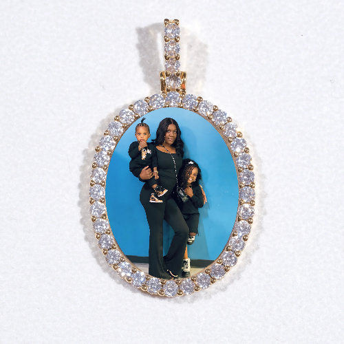 3D Oval Custom Picture Pendant