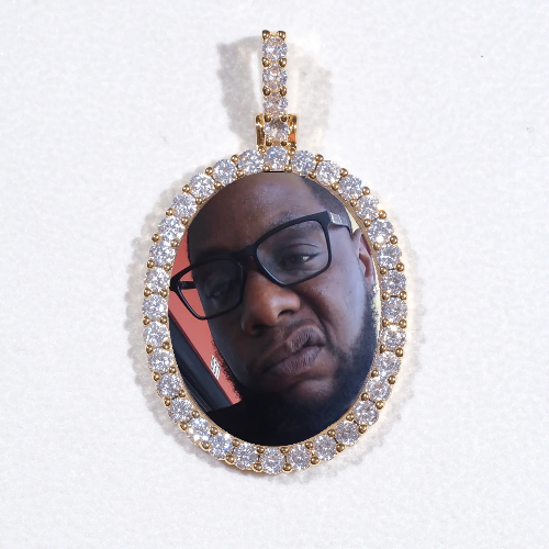 3D Oval Custom Picture Pendant