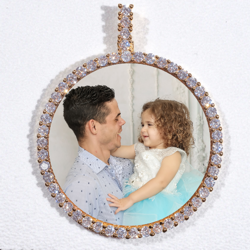 LARGE 3D CIRCLE CUSTOM PICTURE PENDANT