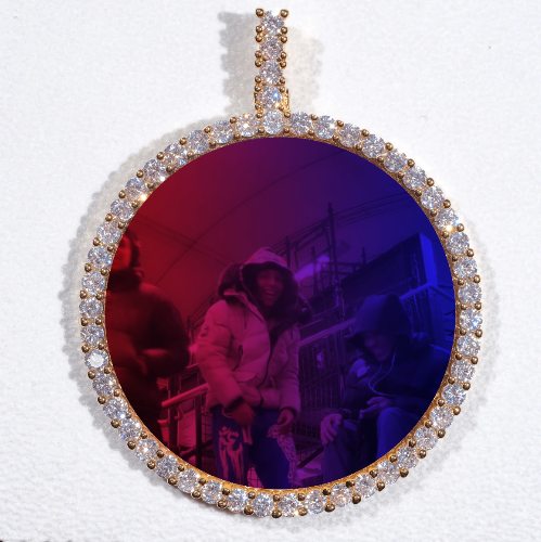 LARGE 3D CIRCLE CUSTOM PICTURE PENDANT