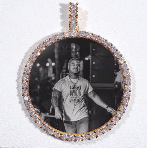LARGE 3D CIRCLE CUSTOM PICTURE PENDANT