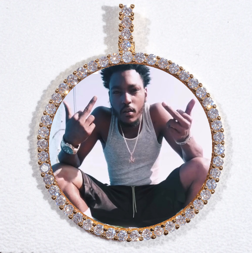 LARGE 3D CIRCLE CUSTOM PICTURE PENDANT