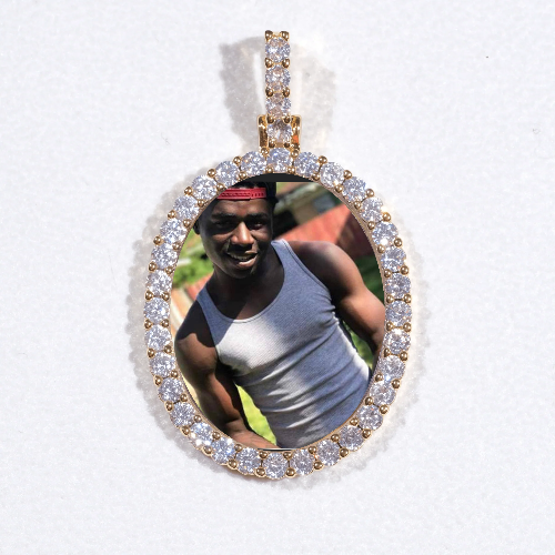 3D Oval Custom Picture Pendant