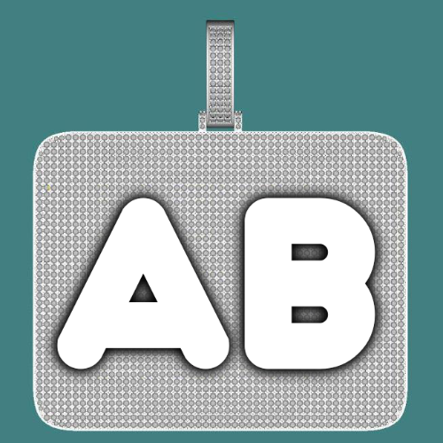 CUSTOM LETTER NECKLACE 3D BIG SQUARE