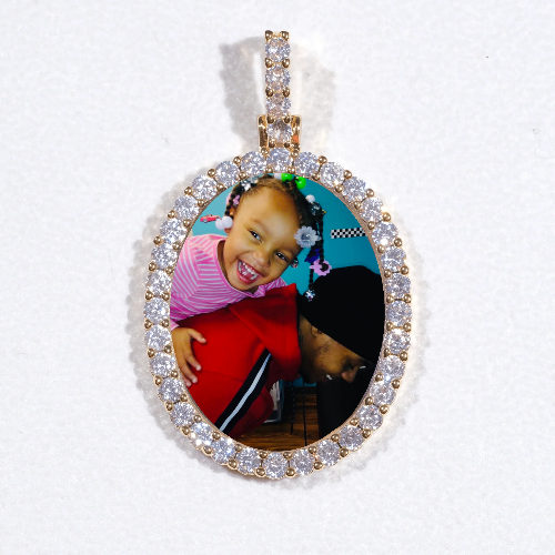 3D Oval Custom Picture Pendant