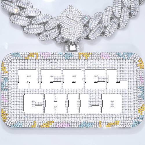 CUSTOM LETTER NECKLACE 3D COLORFUL SQUARE