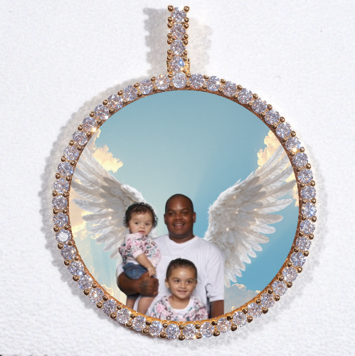 LARGE 3D CIRCLE CUSTOM PICTURE PENDANT