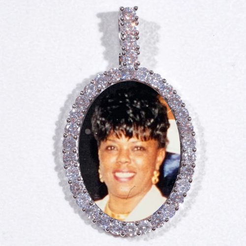 Large 3D Oval Custom Picture Pendant