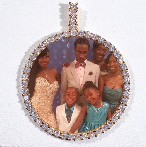 LARGE 3D CIRCLE CUSTOM PICTURE PENDANT