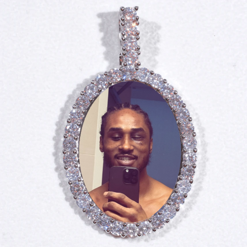 Large 3D Oval Custom Picture Pendant