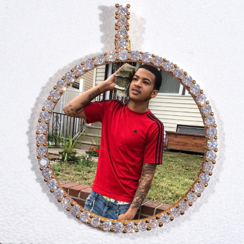 LARGE 3D CIRCLE CUSTOM PICTURE PENDANT