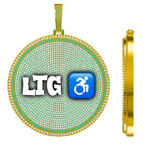 CUSTOM LETTER NECKLACE 3D BIG DISC