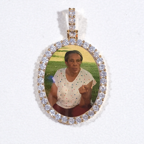 3D Oval Custom Picture Pendant
