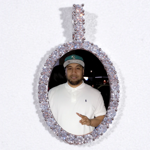 Large 3D Oval Custom Picture Pendant